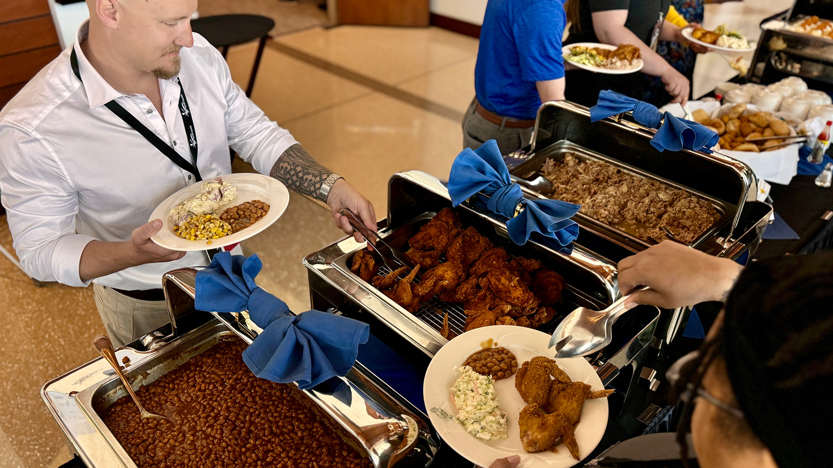 FAST - Lunches, snacks, water and coffee. Included with the price of your badge.